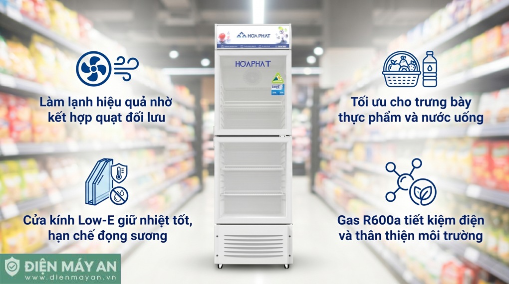 Tủ mát 2 cánh Hòa Phát 280 lít HSR S6280.Z